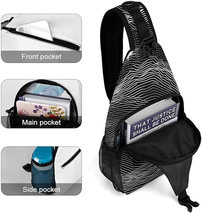 Chest Bag Chest Bag for Men Tactical Running Chests Pack Outdoor Sports Chests Bag White Line Pattern Sling Backpack Women Suitable for Hiking Running Cycling And Shopping