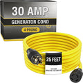 Houseables 30 Amp Generator Cord Generator Cord NEMA L14-30P to L14-30R 30 Amp Extension Cable 125/250V for 240V Use 240 Volt 30amp Power Wire 4 Prong Plug Dryer UL CUL 10 Gauge 7500W 25FT