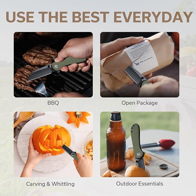 CIVIVI Pocket Knife - Elementum Folding Knife with 2.97'' Nitro-V Wharncliffe Blade G10 Handle Ideal for Outdoor EDC Gift C18062AF-2