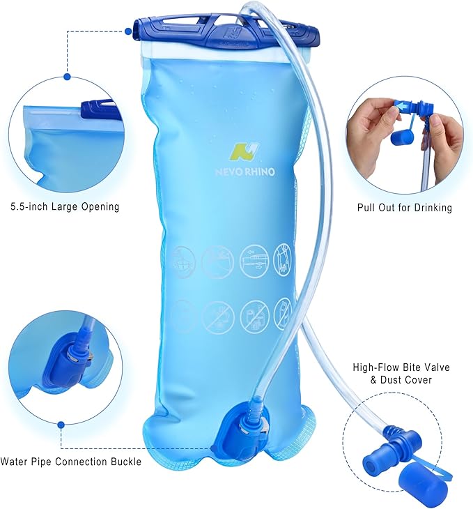 Lightweight Hydration Backpack Running Backpack with 2L Water Bladder Hydro Water Daypack for Cycling Hiking Rave for Men Women