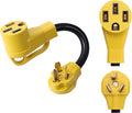 ONETAK NEMA 10-30P to 14-50R 240V 30 Amp 3 Prong Dryer Male Plug to 4 Prong Generator Female Outlet Receptacle EV Charger Compatible with Tesla Gen 2 Power Cord Adapter