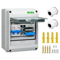 32 Amp Dual Power Manual Transfer Switch with IP65 Protection Box 2Pcs 2-Pole Circuit Breakers with Single-Side Slide Lock DIN Rail and Waterproof Joints Included Ideal for Industrial and Home Use