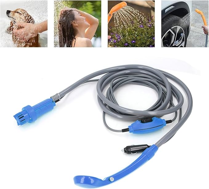 Car Plug Shower Kit 36W Portable Electric Vehicle Mounted Shower Kit for Outdoor Camping Car Washing Irrigation