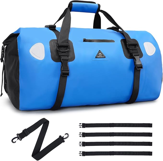 Haimont Waterproof Duffel Bag Roll-top Dry Duffel Bag with Quick-fixed Straps for Motorcycling Rafting Boating SUP Kayaking Travel 50L/70L
