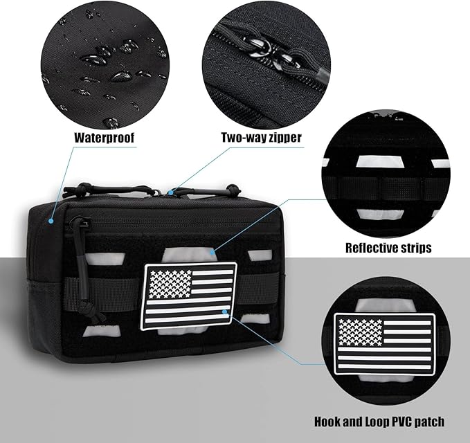 Tactical Molle Belt Pouch Utility Waist Pouch Waterproof Small Belt Bag with Shoulder Strap for Outdoor Camping Traveling Hiking