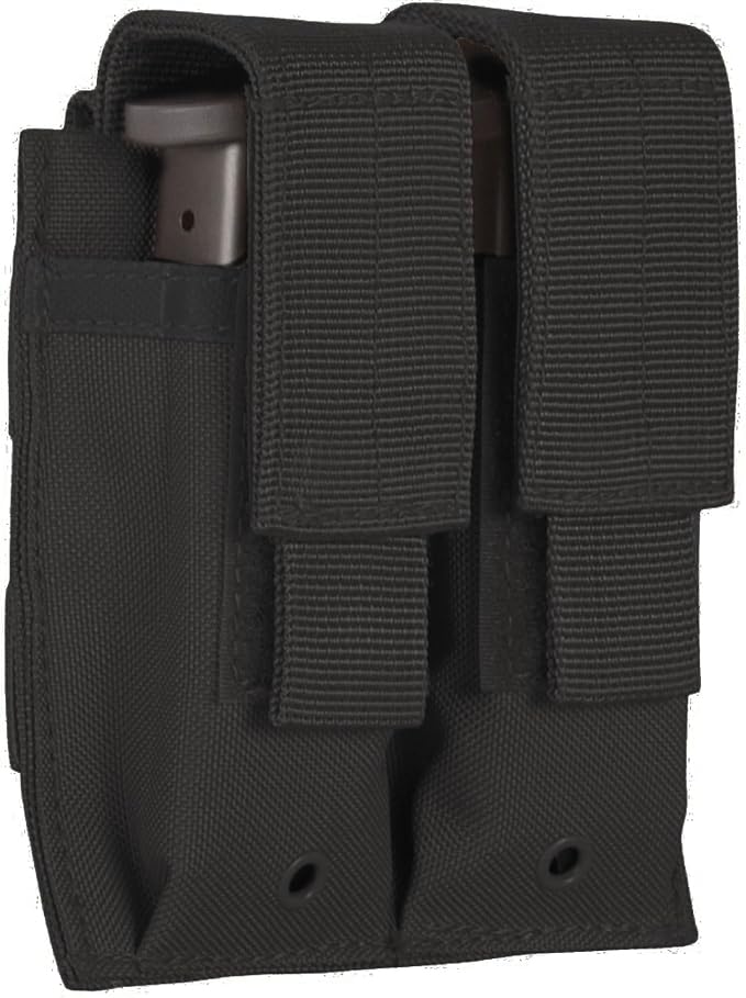 FOX OUTDOOR PRODUCTS unisex-adult Dual Pistol Mag Fully Modular Compatible 5 X 4 1/4 Pouch W/Elasticized Sides &amp Adjustable Flaps