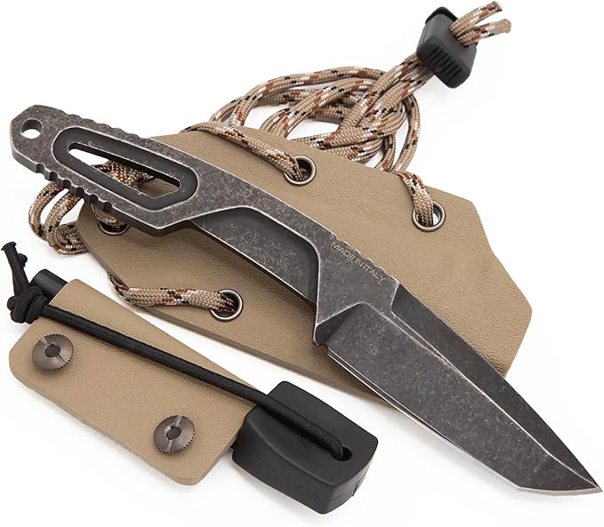Extrema Ratio - Versa (Black - Expeditions) Fixed Blade Knife Böhler N690 Steel Blade with Dark Stone Finish Lightweight Aluminum Handle Ergonomic Design Precision Italian Craftsmanship