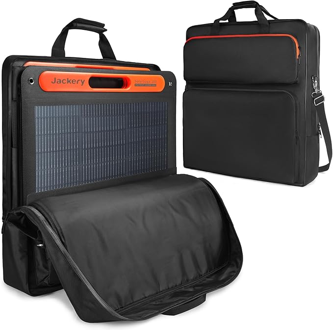 Solar Panel Storage Bag Compatible with 2 Jackery 100W / 200W Padded Portable Solar Panel Travel Bag Compatible with Jackery SolarSaga (200W | 25.2×24×4.5)