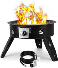 ONLYFIRE OUTDOOR LIVING Propane Fire Pit 19 with Foldable Legs Gas Firepit with Lava Rocks -Portable Smokeless Fireplace for Outside Camping Bonfire Patio Backyard RV Tailgating FP000