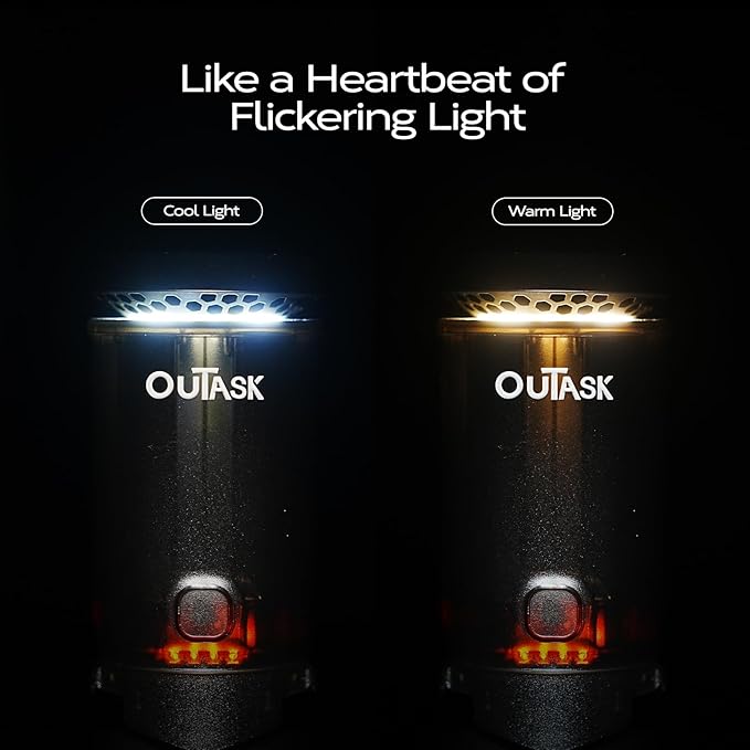 Outask Camping Light Telescopic Collapsible Magnetic Camping Lantern with 12000mAh Battery Telescoping IPX6/IPX7 Waterproof Flashlights Camping Lamp for Emergency Camping Hiking