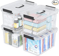 20 Quarts Stackable Plastic Storage Latches Box with Lid Clear Latching Storage Bin with Handle 4 Packs