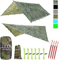 Gold Armour Rainfly Tarp Hammock Premium 14.7ft/12ft/10ft/8ft Rain Fly Cover Waterproof Ultralight Camping Shelter Canopy Survival Equipment Gear Camping Tent Accessories (Camouflage 14.7ft x 12ft)