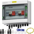 2 String Solar PV Combiner Box 2 in 2 Out IP65 DC500V 32A Circuit Breaker with Surge Protector and 30A PV FuseSolar Disconnect Switch Outdoor Waterproof for Solar Panels System