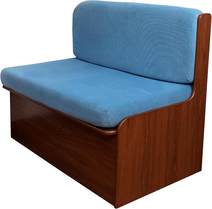 KRFOONN RV Dinette Cushion Covers Stretch Sofa Seat Slipcovers Replacement Camper Cushions Cover Washable Couch Cushion Slipcovers for RV Camper Car Bench(1 Backrest Cover &amp 1 Bench Cover Blue)
