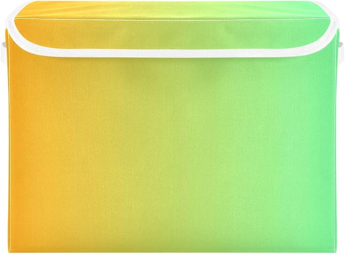 Yellow Green Gradient Storage Bins with Lids Stackable Organization Storage Organization and Storage for Office Supplies