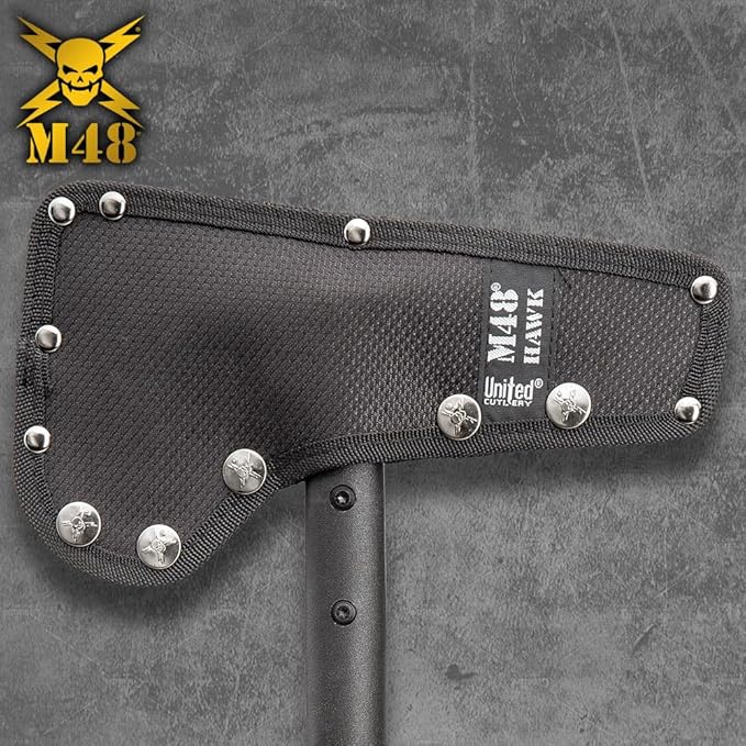 M48 Steel Mistress Tactical Tomahawk with Sheath - Cast 2Cr13 Stainless Steel Head Blade and Penetrating Spike Fiberglass and Nylon Reinforced Handle Perfect for Breaching - Length 15 1/2