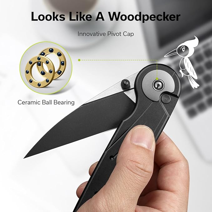 CIVIVI Starflare Pocket Knife for Men Women Button Lock Folding Knife with 3.3 Nitro-V Blade Milled Aluminum Handle Cool Knife for Everyday Carry C23052-1