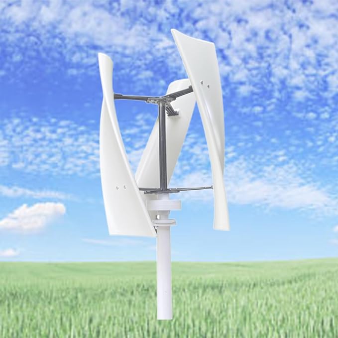 12000W No Noise Vertical Axis Wind Turbine Generator220V 12V 24V 48V Magnetic Levitation Wind Turbine with MPPT Controller for Home Street Lighting(White)12V