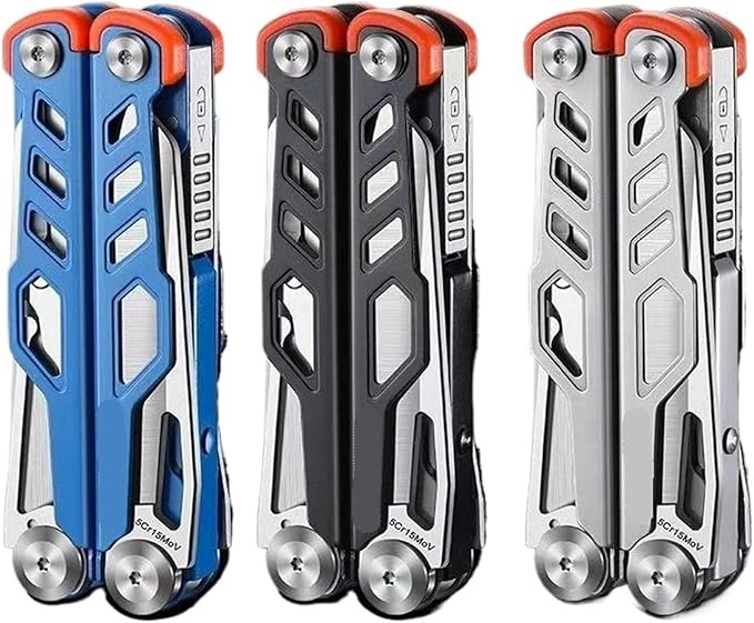 Multi Functional Stainless Steel Outdoor Emergency Knife Shear Combination Pointed Nose Camping Hiking Pliers(Blue)