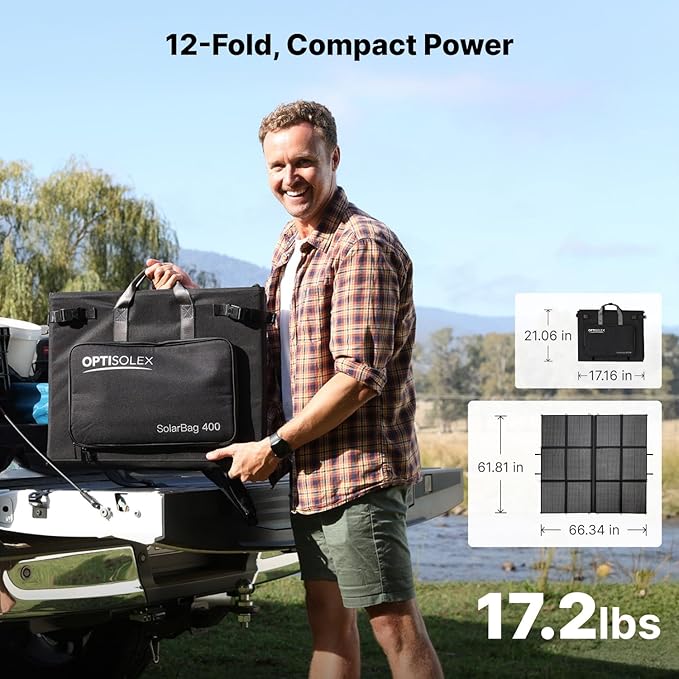 440W Portable Solar Panel 17.2lbs Foldable SolarBag Splits 2×220W Solar Blanket 25% High Efficiency Lightweight Solar Panel Charger for Camping RV SUV Marine Off Grid