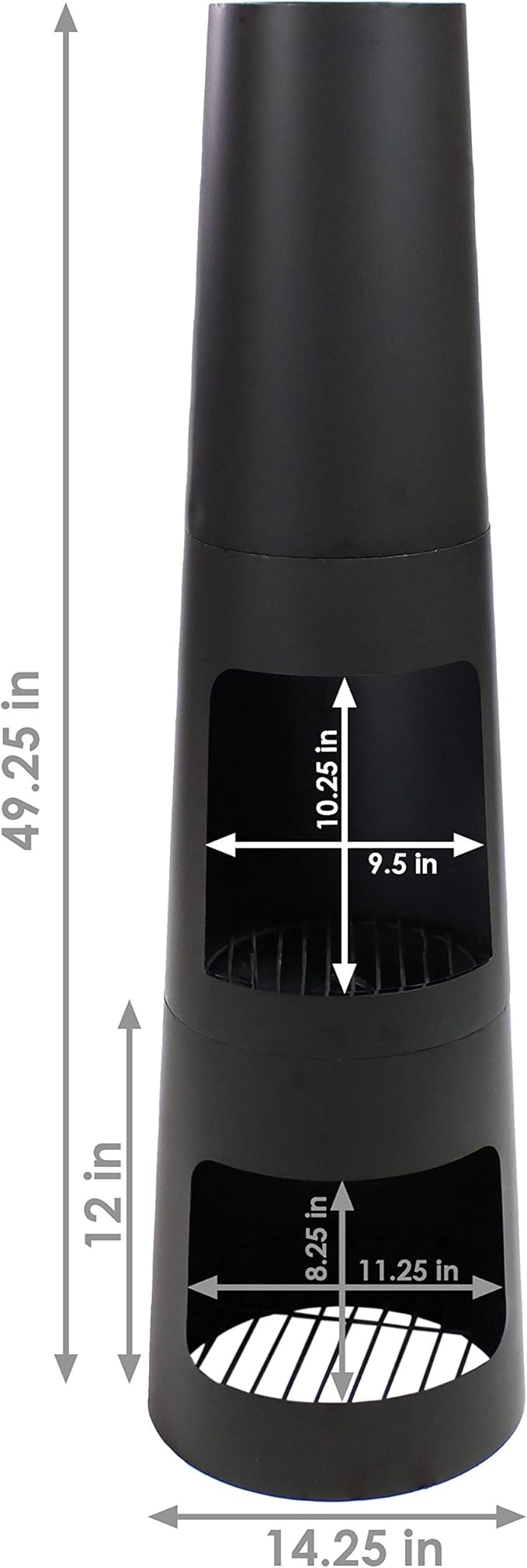 Sunnydaze Chiminea Outdoor Fireplace - Chiminea Fire Pit with Poker and Cover - Outdoor Wood-Burning Fire Pit - Black