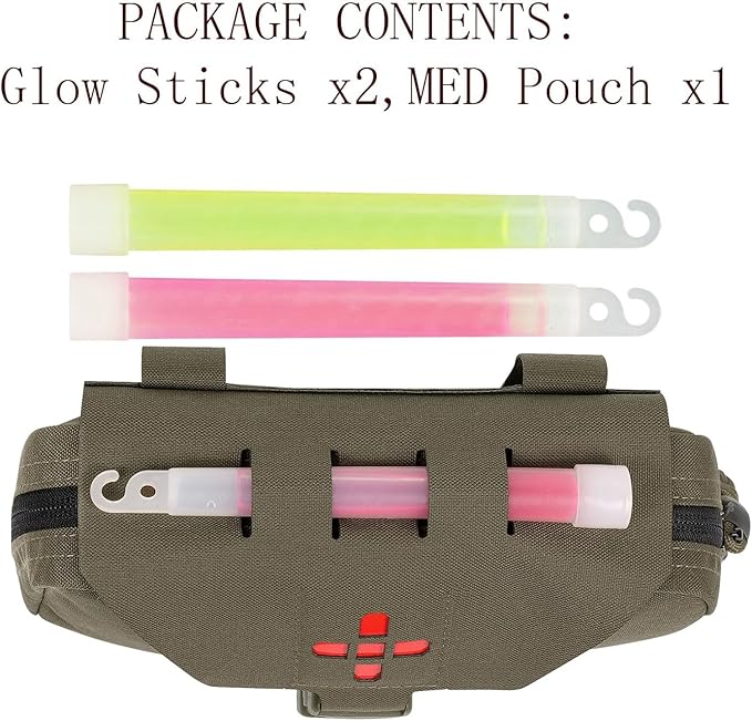 Ifak Pouch-Rapid Deployment Tactical MOLLE Trauma Kit Pouches Quick Release Tear-Off Medical First Aid Kit Organiser with Red Immediate Identify for Emergency Surviva.