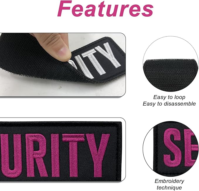 3Pcs PVC Security Patch with Hook Fastener Back for Hats Caps Vests Jackets Bags Backpacks (3 Pack 1Pcs 4 x 1.4 1Pcs 6 x 2 and 1Pcs 8.5 x 3)