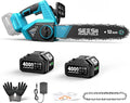 SEESII Electric Chainsaw Cordless 12-inch Handheld Chain Saws with a 4.0Ah Battery Tree Saw with Tool-free Chain Tension Auto Oiling for Wood Cutting Trimming Branch