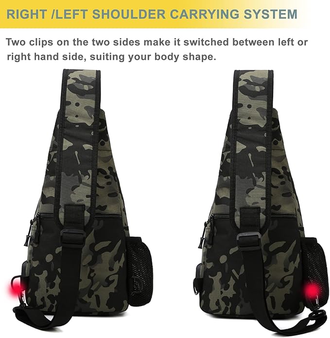 Tactical Shoulder Bag - 1000D Molle Military Backpack Outdoor Daypack Chest Pack (Darkblue)