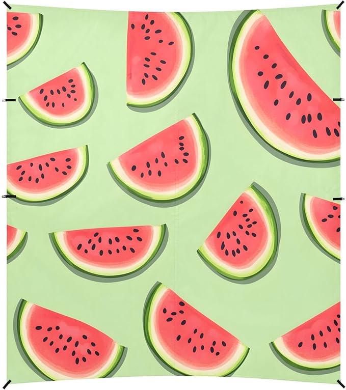 ALAZA Watermelon Cut Pattern Beach Tent Sun Shelter Portable Canopy Sunshade for Outdoor Camping Picnics Backyard Fun 10x9 ft
