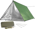 LYN Extra Large Zipper Reusable Survival Emergency Shelter TentThermal Waterproof Fireproof Lightweight Bugout with Paracord✚Stake for CampingFirst AidHiking&ampBushcraft