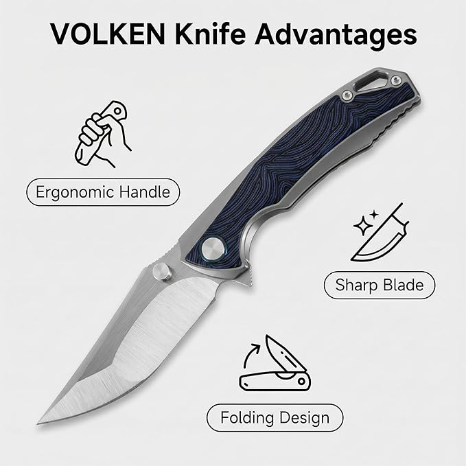 Multi Tool Pocket Knife Hunting Knives &amp Tools Equipment for Emergencies Hiking and Outdoor Camping HRC 58-60 Outdoor Knife for Self Defense Small Pocket Knife for Men