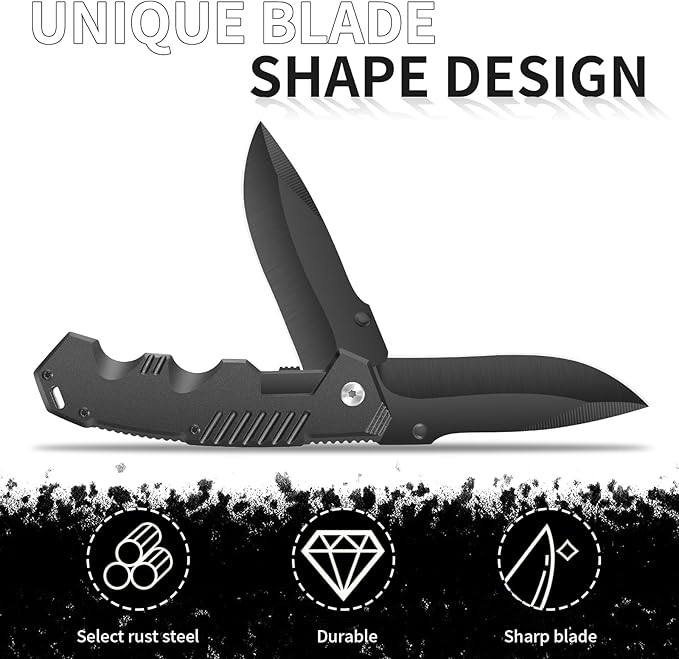 4-Pack Pocket Knife Set – Assisted Opening Liner Lock EDC Work Knife for Men Bulk Gift Box Ready Laser Engraving Camping &amp Utility (4 Knives)