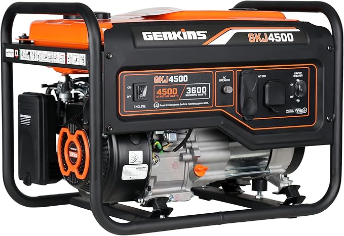 4500 Watt Portable Generator 4 Stroke 233 cc Engine Gas Powered Open Frame