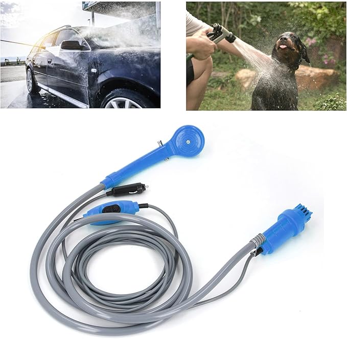 Camping Travel Shower Adjustable Water Flows Portable Car Shower Kit Leakproof Water Pumps for Camping Hiking Outdoor Travel