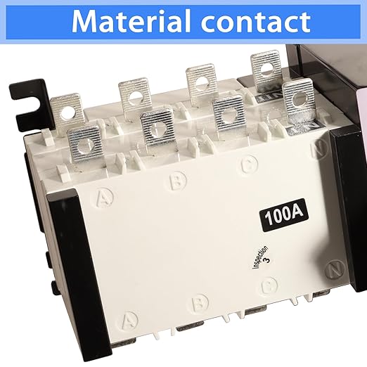 Dual Power Automatic Transfer Switch ATS 110V 100A Load Isolation Mechanical Interlock 4 Functions Office Factory Generator Changeover Type Buildings Shopping Malls Banks Actuating