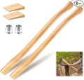 Bucherry 2 Pcs 28 Inches Single Bit Axe Handle Replacement Beech Wood Axe Handle with Wooden Wedge and Steel Wedge for Hand Axes and Camp Axes