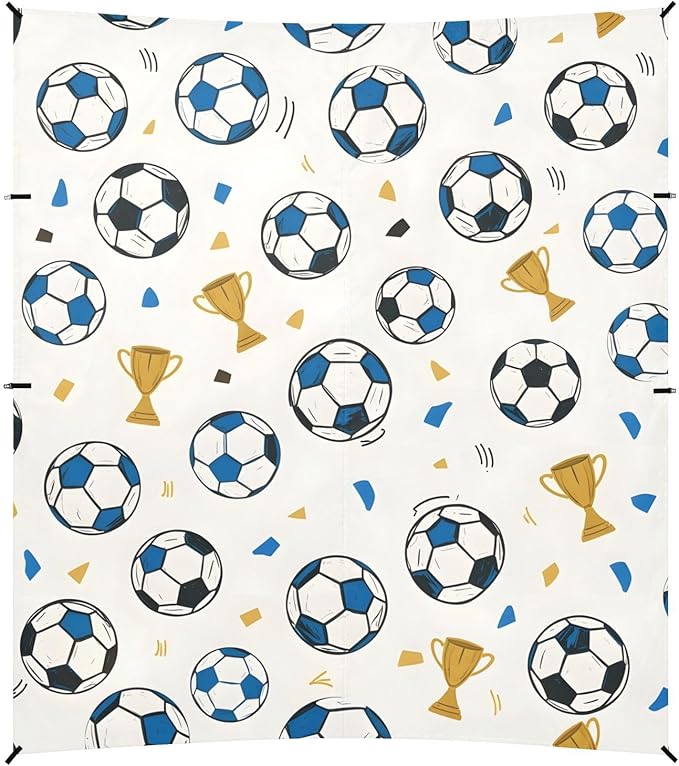 ALAZA Football Trophy Exercise Pattern Beach Tent Sun Shelter Portable Canopy Sunshade for Outdoor Camping Picnics Backyard Fun 10x9 ft