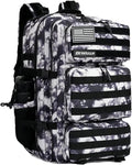 Military Tactical Backpack 55L for Men &amp Women Bug Out Bag Assault pack Molle Daypack Hiking Trekking Rucksack (Black and white tie dye)