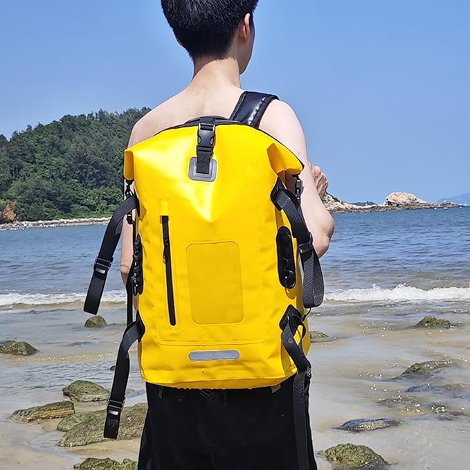 30L Waterproof Backpack Heavy Duty Water Sports Dry Bag Roll Top Waterproof Bag for Kayaking Hiking Swimming Boating BeachOrange