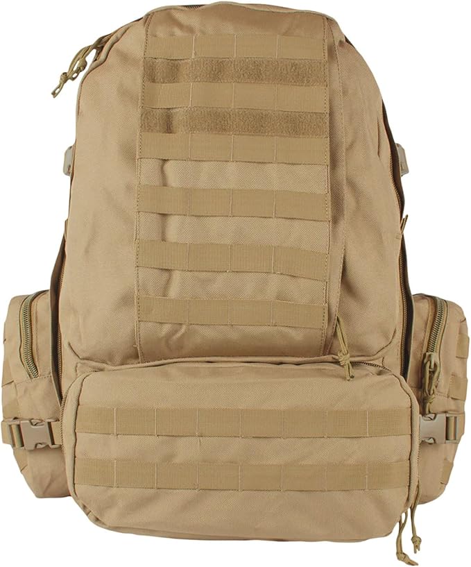 FOX OUTDOOR PRODUCTS Advanced 3-Day Combat Pack | 69L Tactical Backpack w/Dual Hydration Ports Compression Straps &amp Storage