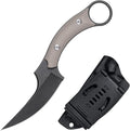 Fixed Blade Knife D2 Steel Blade and G10 Handle Utility Claw EDC Knife for Outdoor Survival Hiking Camping with Kydex Sheath OK1220 (Sand)