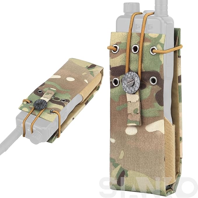 MOLLE Tactical Radio Pouch High-Density Nylon Multipurpose Tool Bag Outdoor Waist Pack For Walkie-Talkie (7x20cm 0.076kg)