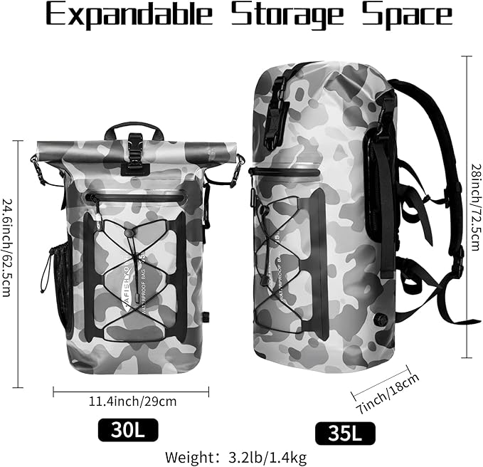 35L Heavy Duty Waterproof Dry Bag Backpack and 65L Waterproof Duffel Bag for Kayaking Rafting Boating Swimming Beach