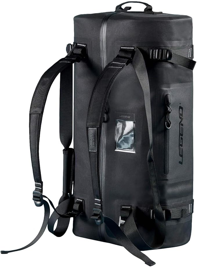 LEGEND Arctic 50 Dry Waterproof Black Duffel Bag - Large 3000 cu in /50 Litre Capacity - TPU Design for Kayaking Boating Weekenders Hiking or Gym - Foldable for Travel - 50 L