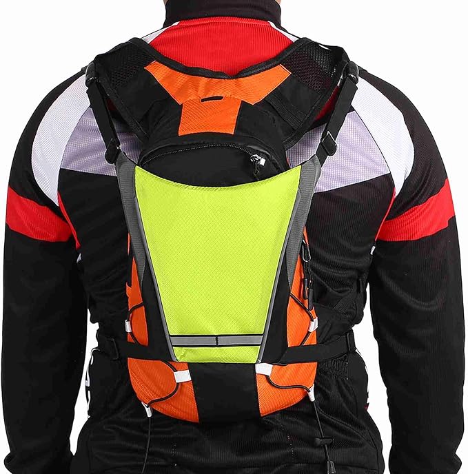 Drfeify LED Backpack Attachment ClampHolder Remote Control LED Backpack with Direction Indicator Safety Light Bag Sports Vest Wireless Controller for Cycle Running Walking Jogging (Yellow)
