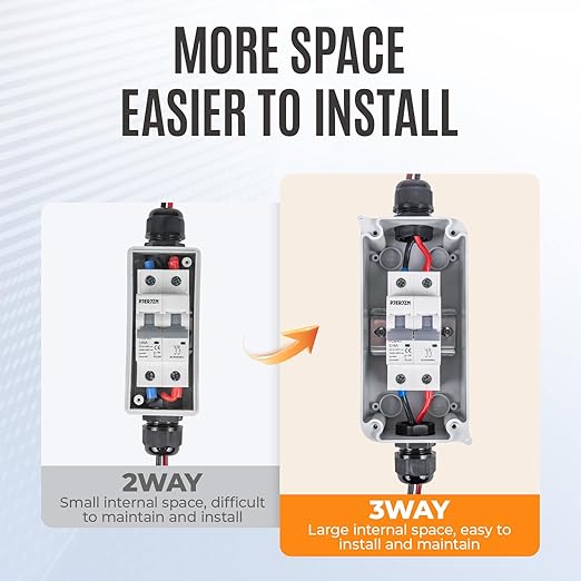 Solar Panel Disconnect Switch 400V DC/AC 20A PV Disconnect Switch Outdoor IP65 More Space Quick Installation for Solar PV Array Homes Battery (400V 20 Amp)