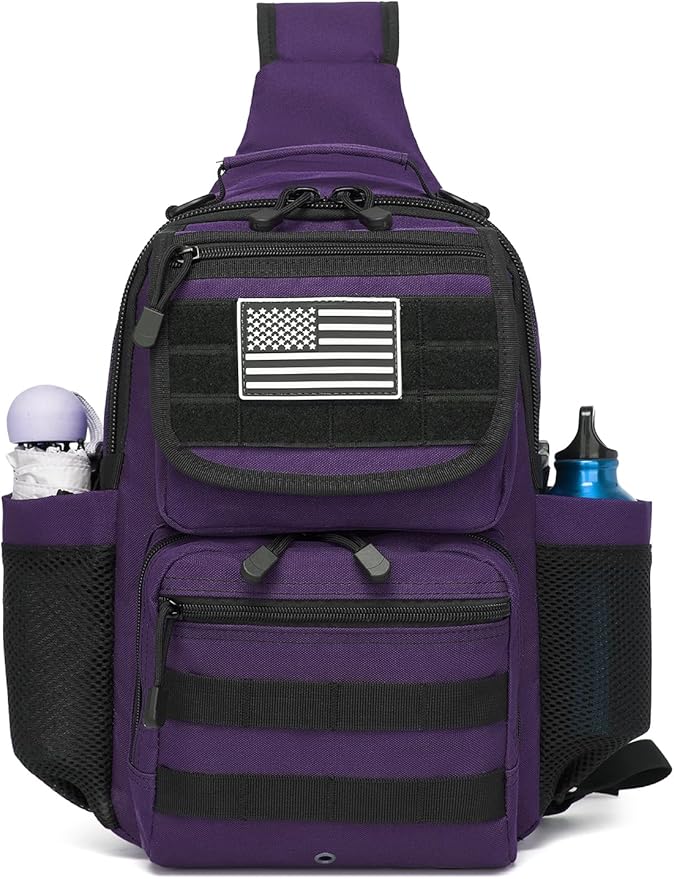 ATBP Tactical Crossbody Bag Holster Shoulder Backpack 6 Elastic Slots Water Bottle Holder Carrier Accessories Pouch 15L
