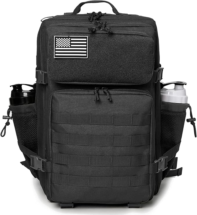 QT&ampQY 25L/45L Military Tactical Backpack For Men Molle Daypack 3 Day Bug Out Bag Hiking Rucksack With Bottle Holder