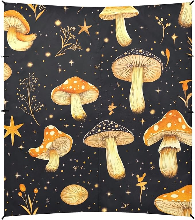 ALAZA Mushroom Star Art Beach Tent Sun Shelter Portable Canopy Sunshade for Outdoor Camping Picnics Backyard Fun 10x9 ft